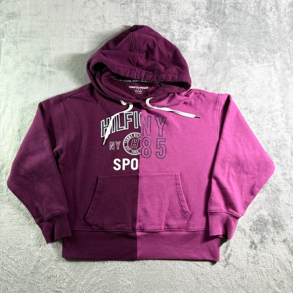 Tommy Hilfiger Other - Tommy Hilfiger Sport Hoodie Color Block Pullover Sweatshirt NY 85 Purple Pink S
